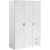 Image de Armoire varia - décor blanc - 3 portes + 2 tiroirs - l 120 x h 185 x p 51 cm - parisot 6510A3PT