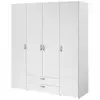 Image de Armoire varia - décor blanc - 4 portes battantes + 2 tiroirs - l 160 x h 185 x p 51 cm - 6510A4PT
