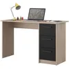 Image de Bureau Droit 3 Tiroirs - Décor Chene/noir - L 121,4 X P 55 X H 74.5 Cm - Essentiel