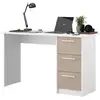 Image de Bureau essentiel parisot 3 tiroirs - décor chene et blanc - l 121,2 x p 55 x h 74,5 cm - fabriqué en france 6440BURE