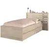 Image de Lit simple parisot escale 90x190200 cm chene du japon avec tete de lit reversible et 2 tiroirs 3580ENS1
