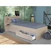 Image de Lit 90 x 190/200 cm avec rangements - Coloris : Naturel - TENALIA