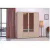 Image de Armoire Varia - Décor Chene - 4 Portes - 2 Tiroirs - Portes Centrales Avec Miroirs - 159,9 X 185 X 51,7
