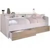 Image de Lit banquette 2 tiroirs 90 x 200190 cm - mat chêne et blanc 2339ENSE