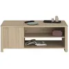 Image de Table Basse Betty Rectangulaire - En Panneau De Particules Revetu Papier - Décor Chêne - Classique - L110 X H42 X P60 Cm