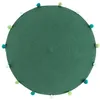 Image de Tapis rond pompons 90 cm Pompomparty vert