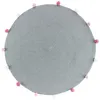 Image de Tapis rond pompons 90 cm Pompomparty gris
