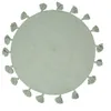Image de Tapis rond pompons vert coton D90