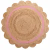 Image de Tapis rond pompons 90 cm jute polycoton Rosaly
