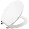 Image de Abattant WC MDF charnières métal effet bois Strata blanc