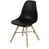 Image de Chaise noire structure métal et pieds bois