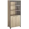 Image de Armoire Industriel - MAMBO - 2PV-2PP - Décor Bois - L:80 H:187 P:46
