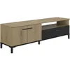 Image de Banc TV - TRUST - Chêne / Noir - 2 portes - 1 tiroir - 140 x 40 x 47 cm - GAMI