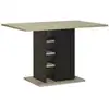 Image de Table a manger rectangulaire avec rangement 1 porte - décor chene et noir - oxford - l 120 x p 80 x h 75 cm E76002