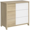 Image de Commode 3 Tiroirs Sacha - Chêne Et Blanc