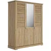 Image de Armoire - Gami - Wanda - 3 portes - miroir - châtaignier marron