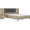 Image de Lit Adulte Avec Chevets Lambris - Maximin - 160 X 200 Cm - Chene Krönberg Clair -