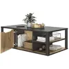 Image de GAMI Table basse bar- Décor Noir et chêne Artisan - L 110 x H 38 x P 60 cm - DAKOTA