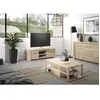 Image de Meuble TV OLERON - 2 tiroirs - Décor chêne - Made in France - L 160 x P 45 x H 50 cm - GAMI