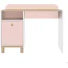 Image de Bureau 1 porte avec rangement effet bois blanc et poignée dorée