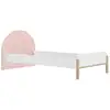 Image de Lit simple 90x190 blanc rose 1G2F100