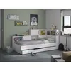 Image de Lit avec rangements et tiroir 90 x 200 cm - Coloris : Blanc - ARMAND