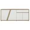 Image de Buffet 4 portes 1 tiroir effet bois chêne blanc brillant