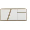 Image de Buffet 3p 1t blanc brillant & effet bois chêne matière durable