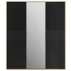 Image de Armoire 3 portes effet bois noir mat avec miroir central