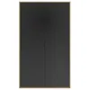 Image de Armoire 2 portes effet bois noir mat avec penderie et étagères