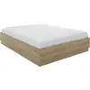 Image de Lit Coffre - Tidy - 160 X 200 Cm - Chene / Ecru - Sommier Inclus -