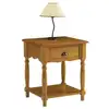 Image de Chevet Pin Massif Miel 4 Pieds Tournée 1 Tiroir 1 Niche L 51 H 59 P 43.7 Cm