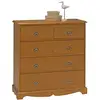 Image de Commode Pin Miel De Style Anglais 5 Tiroirs L 96.2 H 97.4 P 42.5 Cm