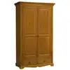 Image de Armoire Penderie Pin Miel 2 Portes 2 Tiroirs 6 Niches L 114.5 H 195 P 54 Cm