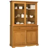 Image de Vaisselier Pin Miel 4 Portes Coulissantes 2 Tiroirs L 121 H 198.8 P 42.3 Cm