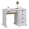 Image de Bureau 5 Tiroirs Blanc Style Anglais L 100 H 74.7 P 58.3 Cm
