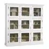 Image de Bibliothèque Blanche Style Anglais 9 Portes Vitrées L163 H 170 P 37 Cm
