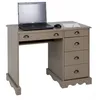 Image de Bureau Demi-Ministre Taupe de Style Anglais - Marron - 5 tiroirs