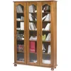 Image de Bibliothèque Chêne 3 Portes Vitrées 12 Niches L 120.6 H 182.2 P 33 Cm