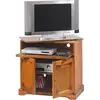 Image de Meuble Tv Plateau Pivotant 2 Portes Merisier L 82 H 77 P 46.5 Cm
