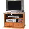 Image de Meuble Tv Merisier 2 Tiroirs Roulettes