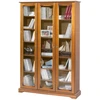 Image de Bibliothèque Vitrine 3 Portes Vitrées Merisier 12 Niches L 120.6 H 182.2 P 33 Cm