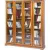 Image de Bibliothèque 4 portes vitrées merisier 18 niches l 158.8 h 182.2 p 33 cm 7401V