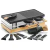 Image de Naturamix - appareil à raclette 8 personnes 1200w gril rac.wood-8 - RAC.WOOD-8