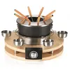 Image de Appareil à fondue - KITCHEN CHEF - 8 personnes - 1300W - Caquelon anti-adhésif - Support en bois véritable