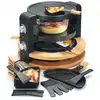 Image de Raclette Gril 8p + 2 Grands Poelons 1500w Bois Range Poelons Kitchenchef - Kcwood8super
