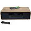 Image de Micro-chaîne Bluetooth Bois/noir Radio Fm/dab+/cd/mp3/usb/induction, 75w, Affichage Lcd, Télécommande, Alim. 230v
