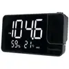 Image de Radio-réveil Projecteur - Noir - Radio Fm, Température, Humidité, Double Alarme, Usb-c, Alim. 230v