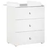 Image de Baby Price New Basic Commode A Langer 3 Tiroirs - Boutons Boule Blancs