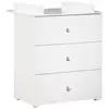 Image de Baby price new basic commode a langer 3 tiroirs - boutons boule blancs 1P162